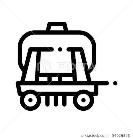 Cargo Water Trailer Vehicle Vector Thin Line Icon Cargo Water Trailer Vehicle Vector Thin Line Icon 54926898