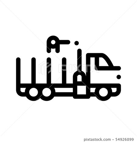 Delivery Loading Straw Truck Vector Thin Line Icon Delivery Loading Straw Truck Vector Thin Line Icon 54926899