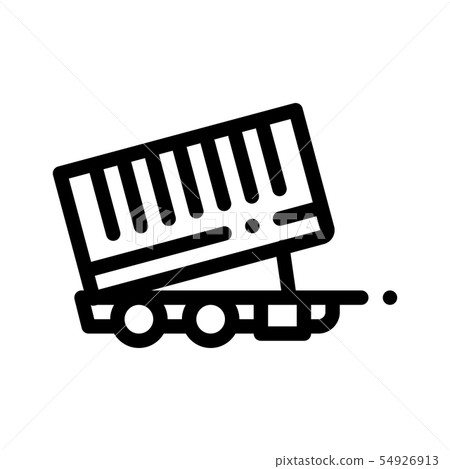 Agricultural Cargo Trailer Vector Thin Line Icon Agricultural Cargo Trailer Vector Thin Line Icon 54926913