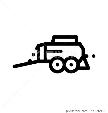 Hay Pressing Trailer Vehicle Vector Thin Line Icon Hay Pressing Trailer Vehicle Vector Thin Line Icon 54926936