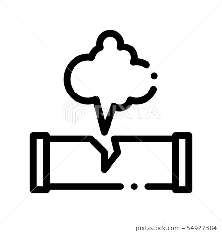 Gaz Pipe Break Pollution Vector Thin Line Icon Gaz Pipe Break Pollution Vector Thin Line Icon 54927384