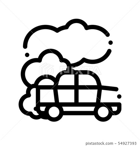 Car Co2 Carbonic Oxide Air Vector Thin Line Icon Car Co2 Carbonic Oxide Air Vector Thin Line Icon 54927393