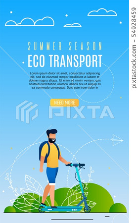 Advertising Poster is Written Eco Transport Flat. Advertising Poster is Written Eco Transport Flat. 54928459