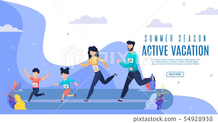 Poster Summer Season Active Vacation Lettering. Poster Summer Season Active Vacation Lettering. 54928938