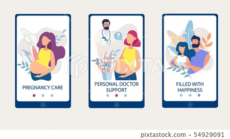 Set Pregnancy Care, Doctor Support, Filled Happy. Set Pregnancy Care, Doctor Support, Filled Happy. 54929091