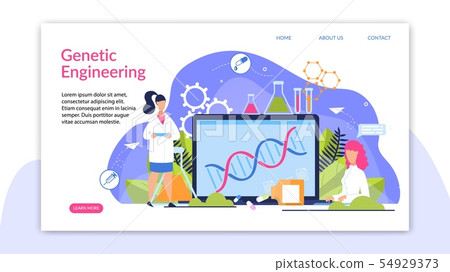 Banner Is Written Genetic Engineering Cartoon Stock Illustration 54929373 Pixta Woman looking at apples in a grocery store with labels that. written genetic engineering cartoon