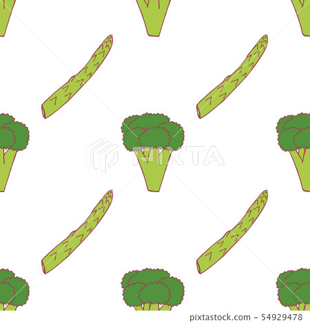 Broccoli and asparagus seamless pattern 54929478