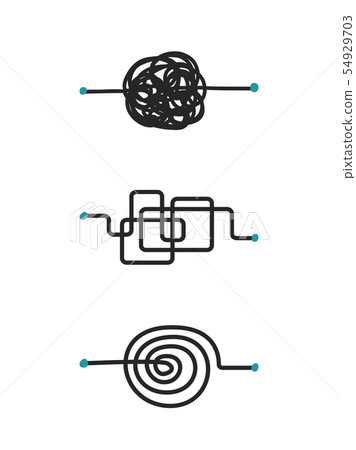 Chaotic process line doodle sketch vector isolated 54929703