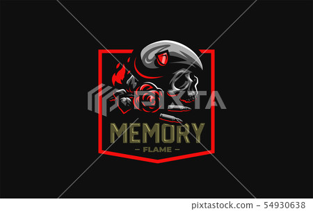 Skull in a military beret  54930638