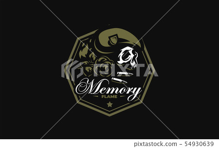 Skull in a military beret  54930639