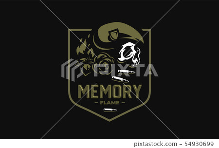 Skull in a military beret Skull in a military beret 54930699