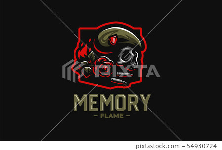 Skull in a military beret  54930724