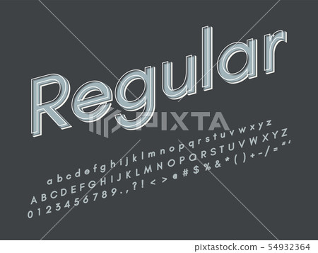 Retro font and alphabet. Stock vector illustration 54932364