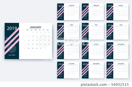simple calendar 2019 yesr, Stock vector design eps10. simple calendar 2019 yesr, Stock vector design eps10. 54932515