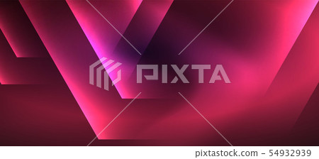 Shiny hexagon neon template. Futuristic digital technology concept. Vector abstract graphic design. 54932939