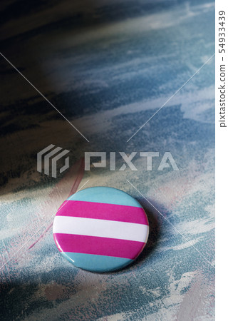 badge patterned with a transgender pride flag 54933439