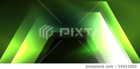 Shiny hexagon neon template. Futuristic digital technology concept. Vector abstract graphic design. 54933800