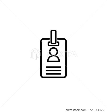 Web line icon. Business; blank id cards with clasp 54934472