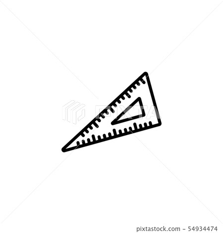 Web line icon. Triangle ruler black on white Web line icon. Triangle ruler black on white 54934474