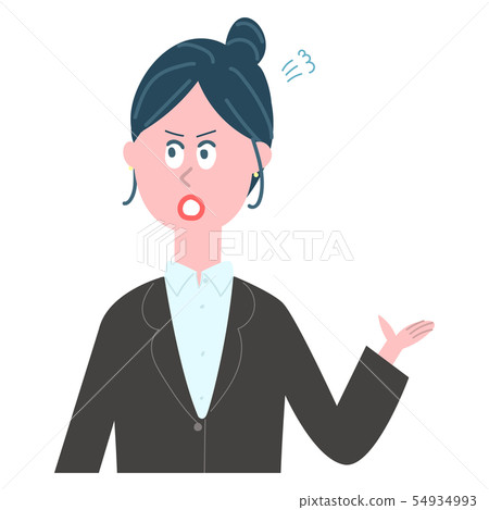 Angry woman suit left hand 54934993
