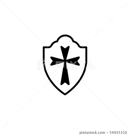 Web line icon. Shield. black on white background 54935310