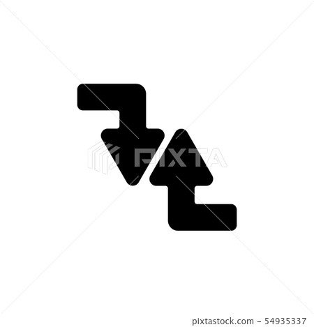 Web line icon. Arrows (right-down and left-up) Web line icon. Arrows (right-down and left-up) 54935337