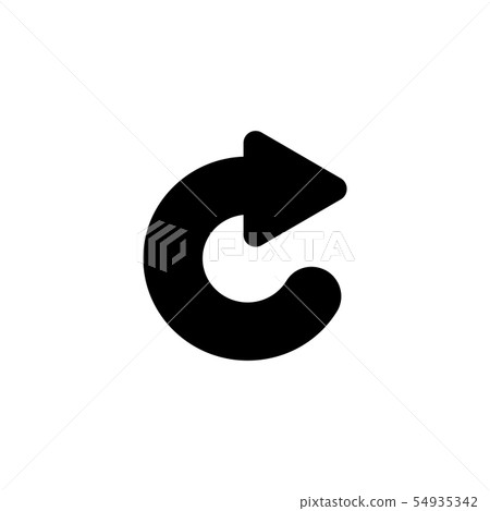 Web line icon. Circular arrow black on white Web line icon. Circular arrow black on white 54935342