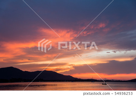 beautiful sunset on the beach, Samui island, beautiful sunset on the beach, Samui island, 54936253