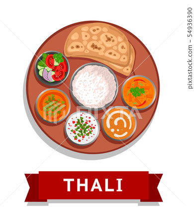 Thali. Indian national dish. Thali. Indian national dish. 54936390