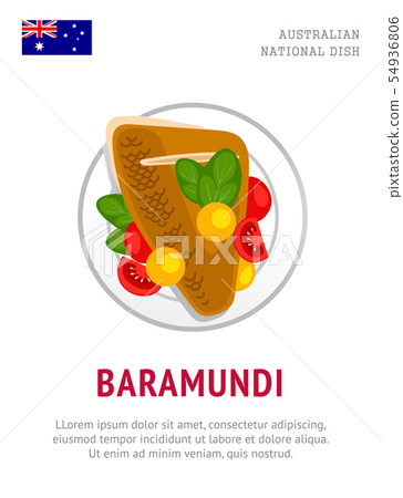 Baramundi. Traditional australian dish. Baramundi. Traditional australian dish. 54936806