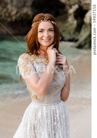 bride on the beach 54937158