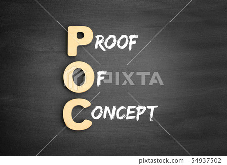 Wooden alphabets building the word POC 54937502