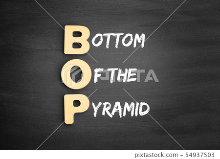 Wooden alphabets building the word BOP 54937503