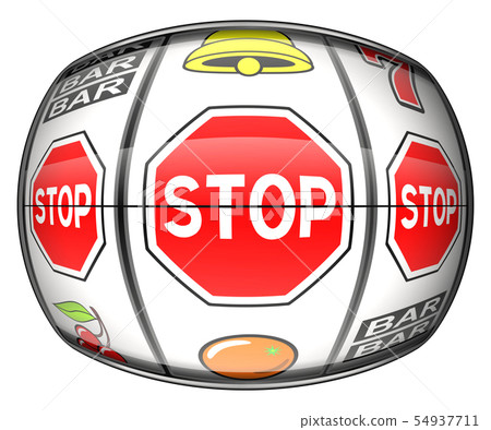 Gambling addiction illustration. stop sign Gambling addiction illustration. stop sign 54937711