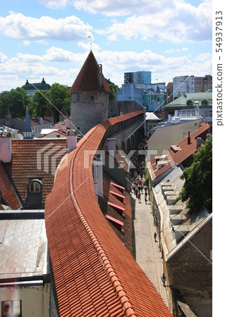 View of Helleman tower from Tallinn wall View of Helleman tower from Tallinn wall 54937913
