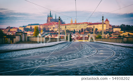 Wide-angle view of the Prague Castle, Czech Republic 54938202
