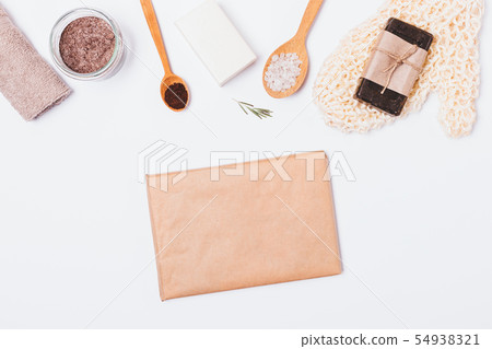 Homemade beauty treatments flat lay composition 54938321