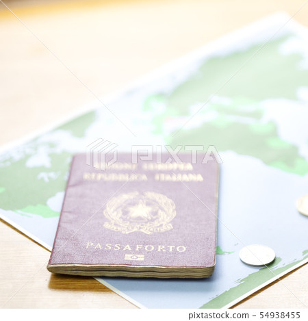 blur and passport in the world map background blur and passport in the world map background 54938455