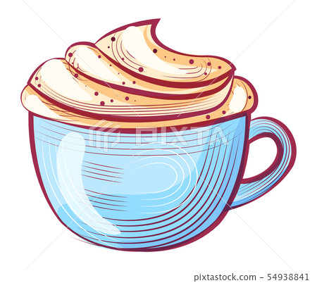 Aroma Drink With Whipped Cream Coffee Vector Stock Illustration 54938841 Pixta