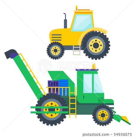 Agricultural Machinery Tractor and Harvester Set 54938873