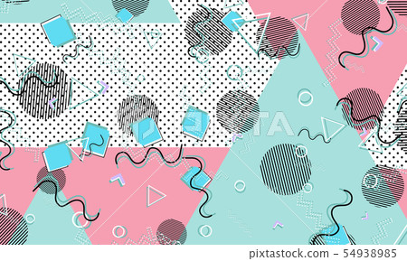 Memphis pattern. Geometric shapes. Hipster style Memphis pattern. Geometric shapes. Hipster style 54938985