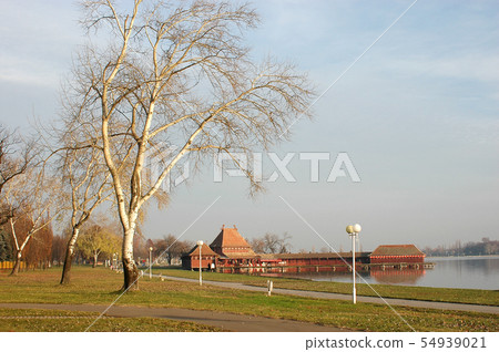 Palic lake with a beach in Vojvodina, Serbia 54939021