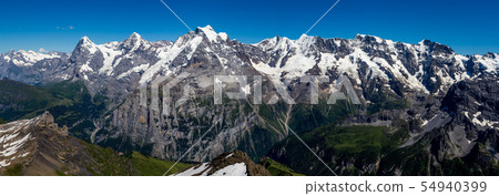 Stunning Panoramic view of Swiss Alps, Jungfrau Stunning Panoramic view of Swiss Alps, Jungfrau 54940399