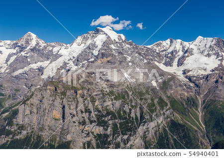 view of Jungfrau valley from schilthorn 54940401