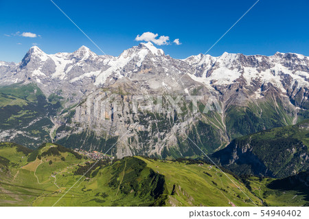 view of Jungfrau valley from schilthorn 54940402