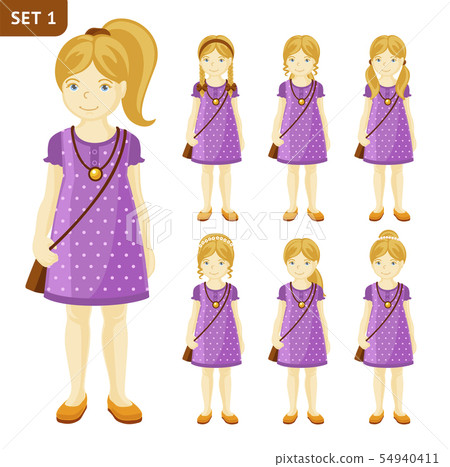 Collection of cute little blonde girls. Collection of cute little blonde girls. 54940411