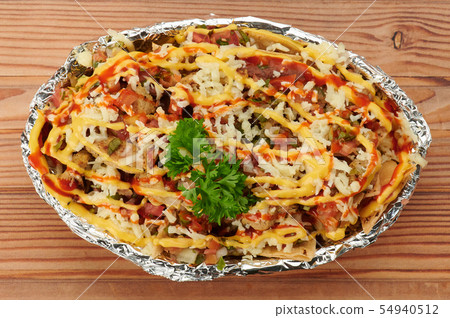 Baked dish with cheese on top 54940512