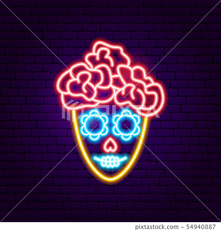 Mexican Catrina Neon Sign 54940887
