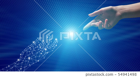 Connection Between Human and Virtual World, Reaching Each Other 54941498