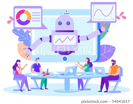 Bot Program for Remote Student Assistance. Vector. 54941657